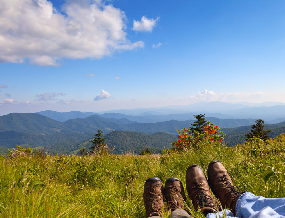 North Carolina summer vacation in Highlands: view of hiking trails