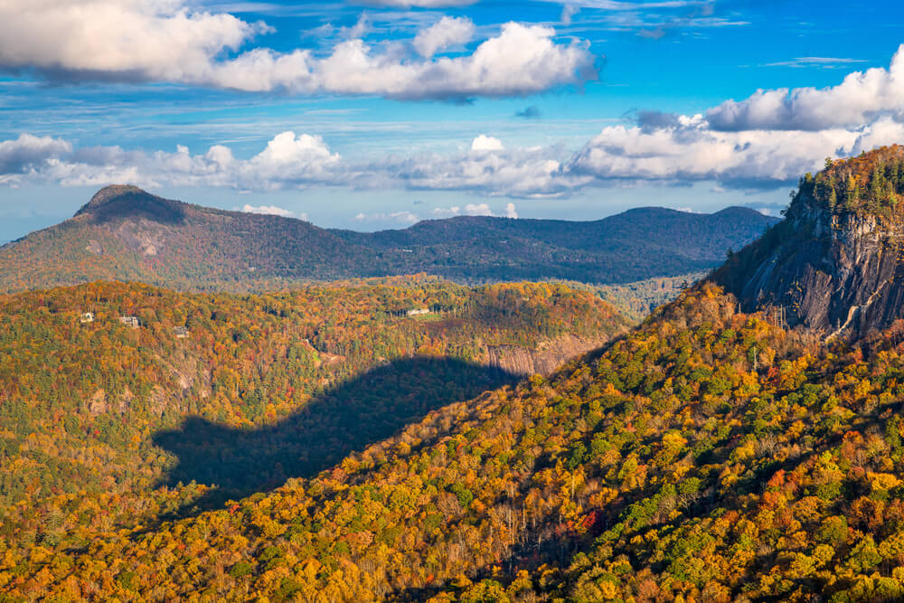 View of Shadow of the Bear on the Whiteside Mountain in North Carolina